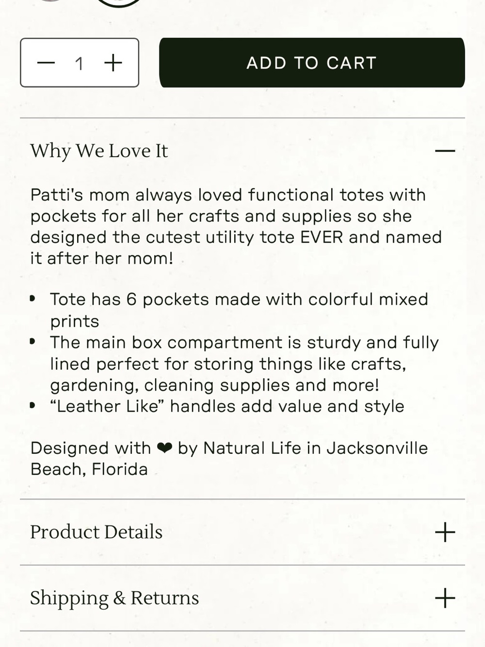 NATURAL LIFE Mimi Tote Floral Utility Tote Organizer Caddy - Teal Trim - Picture 4 of 16
